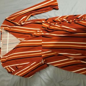 XL striped wrap mini dress